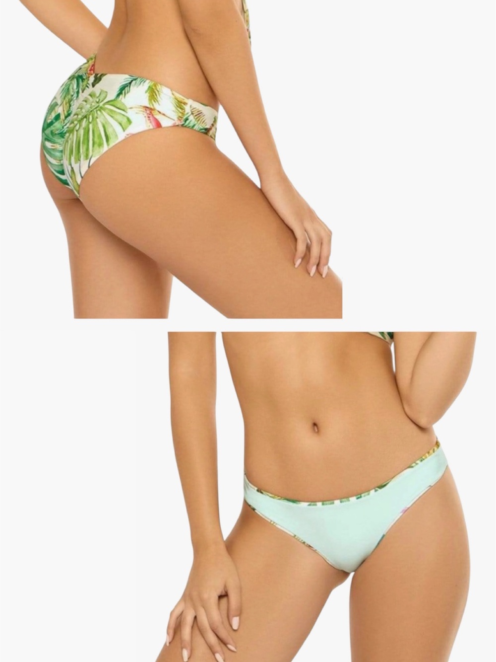 PILYQ Floral & Light Green Reversible  Bikini Bottom Size S